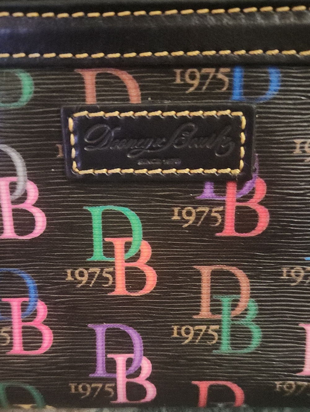 Dooney & Bourke Black Multicolor Logo Wristlet - Picture 3 of 8